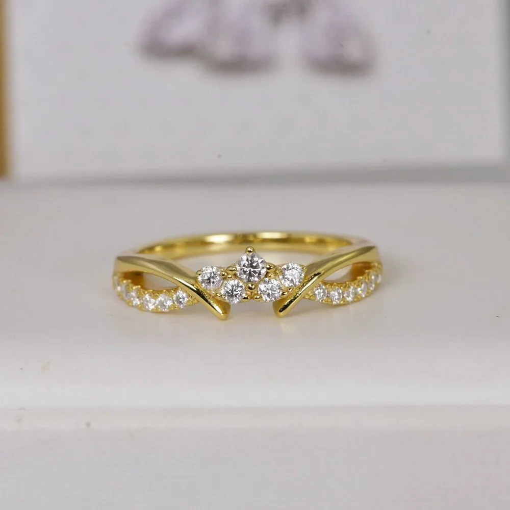 Certified Moissanite Ring, Guard Enhancer Band Wedding Ring 925 - Picture 2 of 8